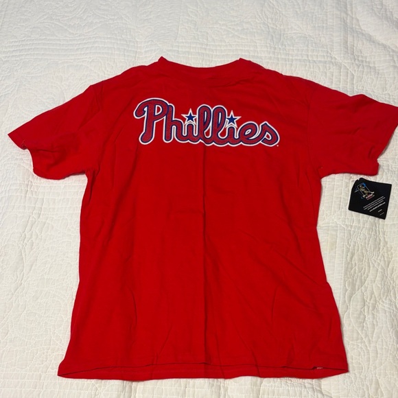 MLB Phillies Bright Red Kids Tee - Picture 1 of 5